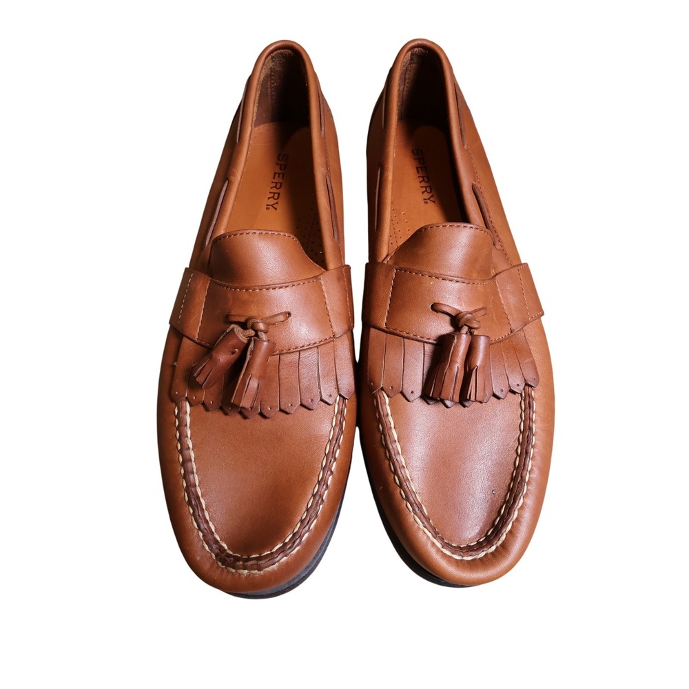 Sperry Dartmouth Loafers Mens 13 M Tan Vintage Tassel Kiltie Leather Slip On